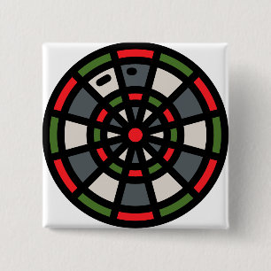 dart-board 15 cm square badge