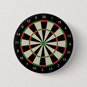 Dart board 6 cm round badge