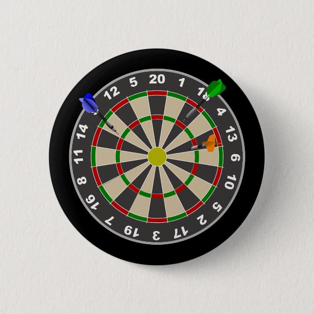 Dart Board 6 Cm Round Badge (Front)