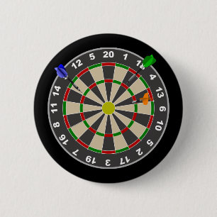 Dart Board 6 Cm Round Badge