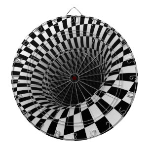 Dart Board/Black and White Abstract Dartboard