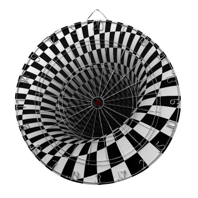 Dart Board/Black and White Abstract Dartboard (Front)