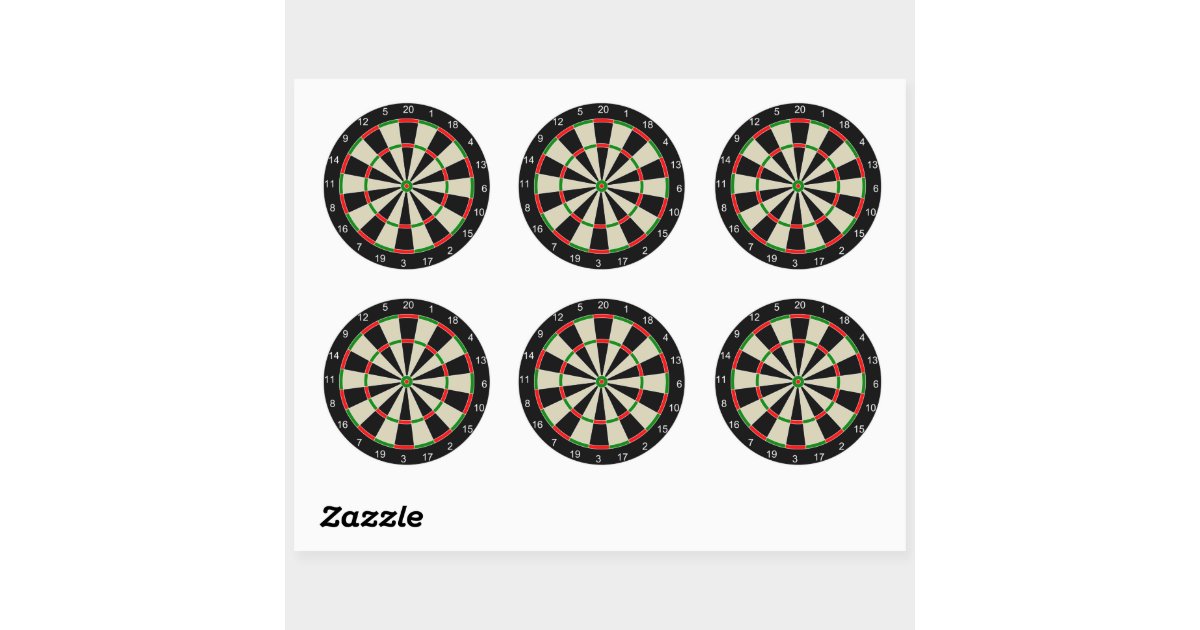 Dart Board Classic Round Sticker Zazzle