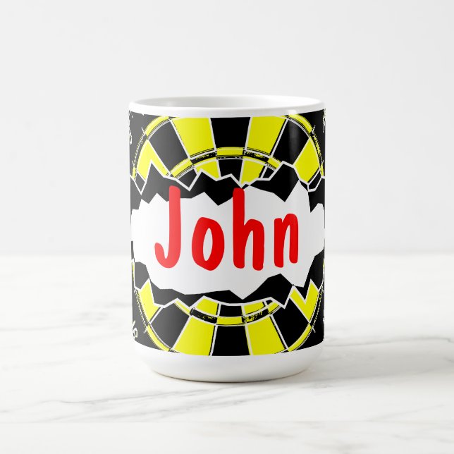 Dart board coffee mug with personalised name (Center)