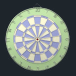 Dart Board: Cream, Pale Purple, And Light Green Dartboard<br><div class="desc">Cream, Pale Purple, And Light Green Coloured Dart Board Game Including 6 Brass Darts</div>