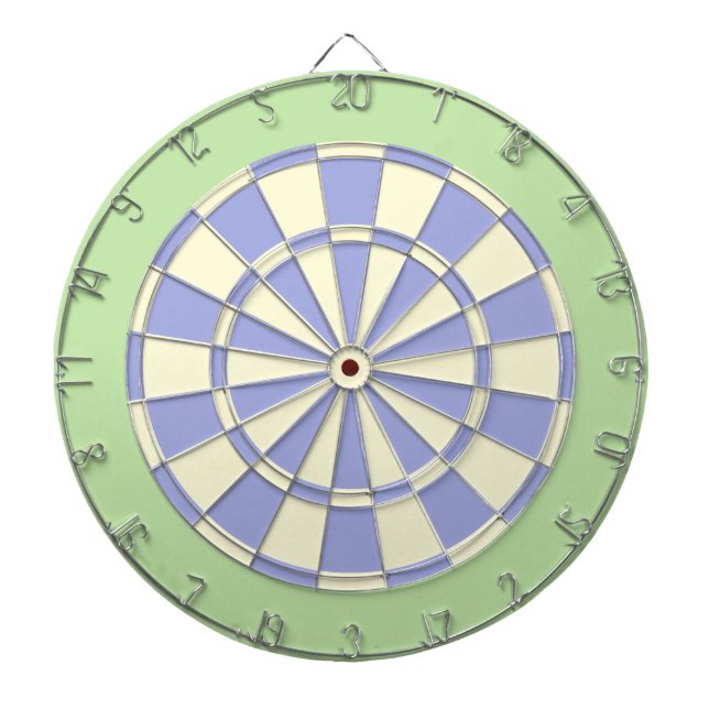 Dart Board: Cream, Pale Purple, And Light Green Dartboard (Front)