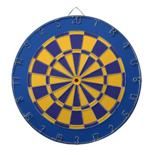 Dart Board: Gold, Navy, And Blue Dartboard