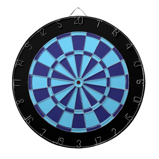 Dart Board: Light Blue, Navy, And Black Dartboard (Front)