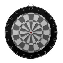 Dart Board: Light Grey, Charcoal Grey, And Black
