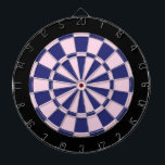 Dart Board: Light Pink, Navy, And Black Dartboard<br><div class="desc">Light Pink,  Navy,  And Black Coloured Dart Board Game Including 6 Brass Darts</div>