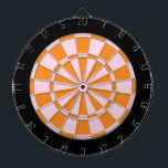 Dart Board: Light Pink, Orange, And Black Dartboard<br><div class="desc">Light Pink,  Orange,  And Black Coloured Dart Board Game Including 6 Brass Darts</div>
