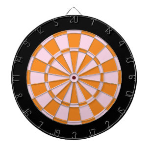 Dart Board: Light Pink, Orange, And Black Dartboard
