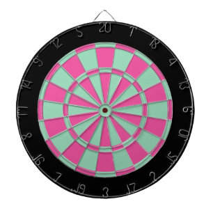 Dart Board: Mint Green, Pink, And Black Dartboard