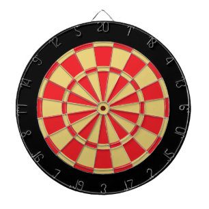 Dart Board: Old Gold, Red, And Black Dartboard