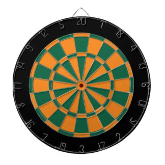Dart Board: Orange, Dark Green, And Black Dartboard