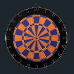 Dart Board: Orange, Navy, And Black Dartboard<br><div class="desc">Orange,  Navy,  And Black Coloured Dart Board Game Including 6 Brass Darts</div>