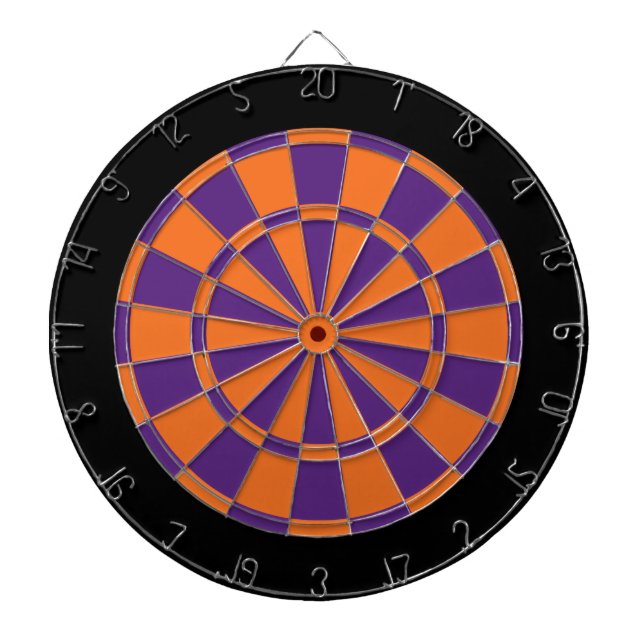 Dart Board: Orange, Purple, And Black Dartboard (Front)