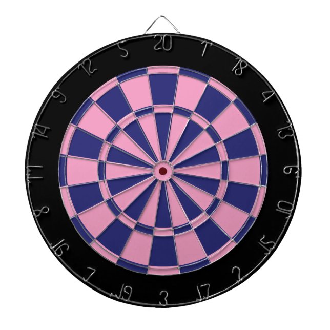 Dart Board: Pink, Navy, And Black Dartboard (Front)