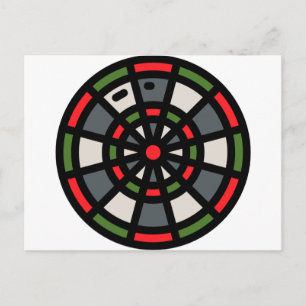 dart-board postcard
