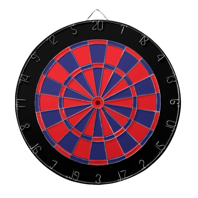 Dart Board: Red, Navy, And Black Dartboard (Front)