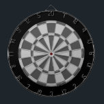 Dart Board: Silver, Charcoal Grey, And Black Dartboard<br><div class="desc">Silver,  Charcoal Grey,  And Black Coloured Dart Board Game Including 6 Brass Darts</div>