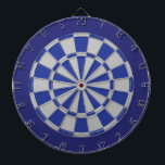 Dart Board: Silver Grey, Blue, And Navy Dartboard<br><div class="desc">Silver Grey,  Blue,  And Navy Coloured Dart Board Game Including 6 Brass Darts</div>