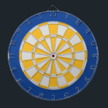 Dart Board: Silver Grey, Gold, And Blue Dartboard<br><div class="desc">Silver Grey,  Gold,  And Blue Coloured Dart Board Game Including 6 Brass Darts</div>