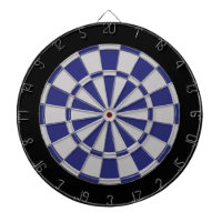Dart Board: Silver Grey, Navy, And Black