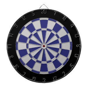 Dart Board: Silver Grey, Navy, And Black Dartboard