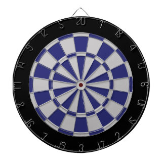 Dart Board: Silver Grey, Navy, And Black Dartboard