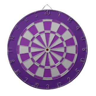 Dart Board: Silver Grey, Purple, And Dark Purple Dartboard