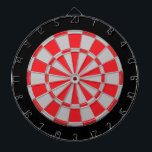 Dart Board: Silver Grey, Red, And Black Dartboard<br><div class="desc">Silver Grey,  Red,  And Black Coloured Dart Board Game Including 6 Brass Darts</div>