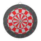 Dart Board: Silver Grey, Red, And Charcoal