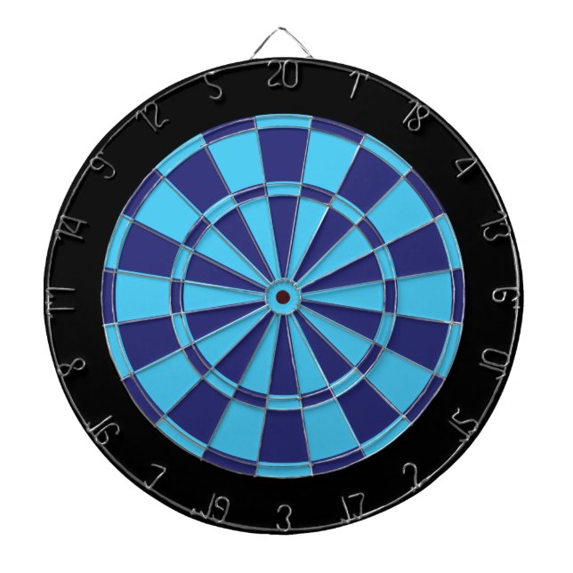 Dart Board: Sky Blue, Navy, And Black Dartboard (Front)
