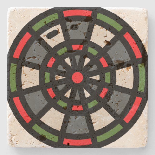 dart-board stone coaster (Front)