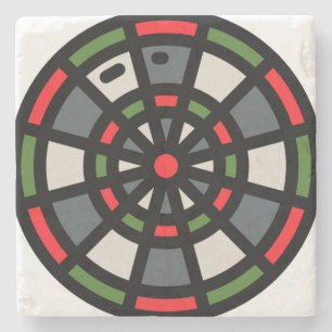 dart-board stone coaster