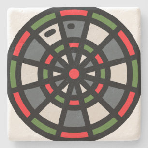 dart-board stone coaster