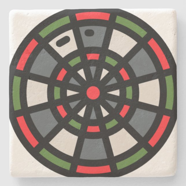 dart-board stone coaster (Front)