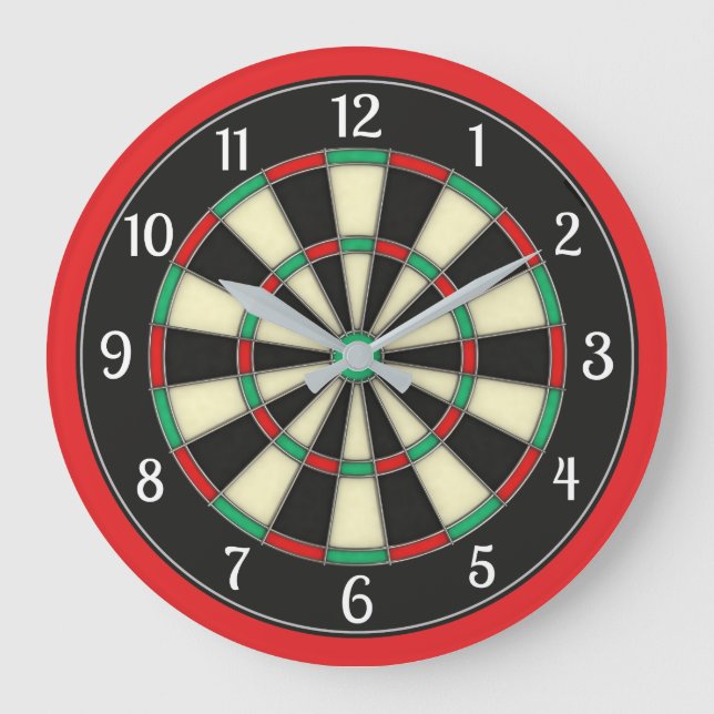 Dart Board Style Man Cave Large Clock (Front)