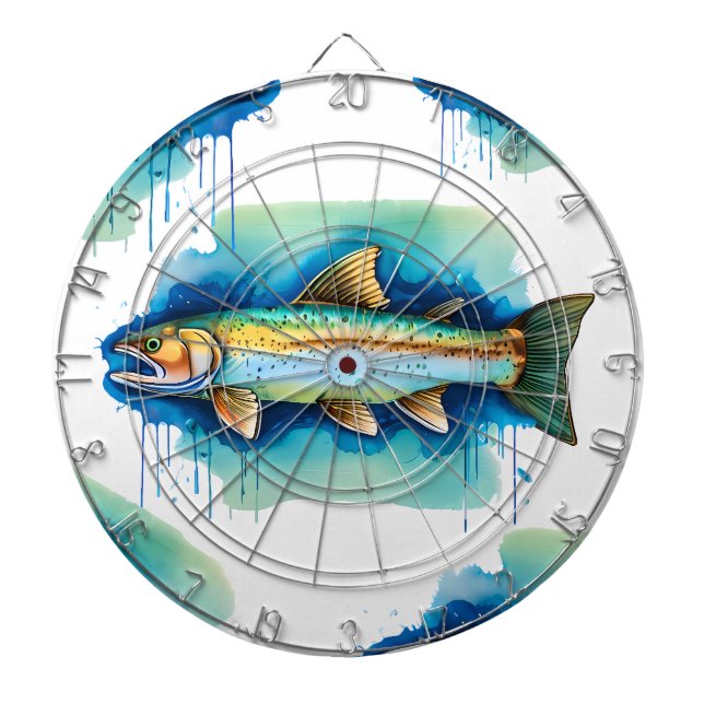 Dart Board  - Watercolor Series: Trout/Salmon (Front)