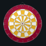 Dart Board: White, Gold, And Maroon Dartboard<br><div class="desc">White,  Gold,  And Maroon Coloured Dart Board Game Including 6 Brass Darts</div>
