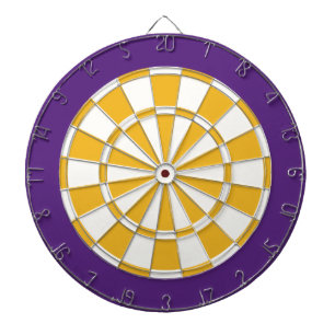 Dart Board: White, Gold, And Purple Dartboard