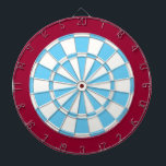 Dart Board: White, Light Blue, And Maroon Dartboard<br><div class="desc">White,  Light Blue,  And Maroon Coloured Dart Board Game Including 6 Brass Darts</div>