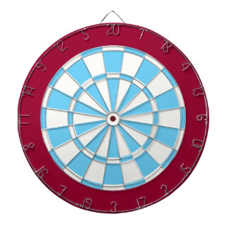 Dart Board: White, Light Blue, And Maroon Dartboard