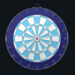 Dart Board: White, Light Blue, And Navy Dartboard<br><div class="desc">White,  Light Blue,  And Navy Coloured Dart Board Game Including 6 Brass Darts</div>