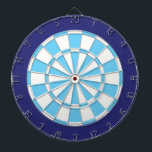 Dart Board: White, Light Blue, And Navy Dartboard<br><div class="desc">White,  Light Blue,  And Navy Coloured Dart Board Game Including 6 Brass Darts</div>