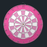 Dart Board: White, Light Pink, And Darker Pink Dar Dartboard<br><div class="desc">White,  Light Pink,  And Darker Pink Coloured Dart Board Game Including 6 Brass Darts</div>