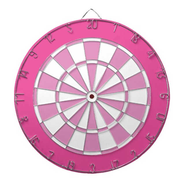 Dart Board: White, Light Pink, And Darker Pink Dar Dartboard (Front)