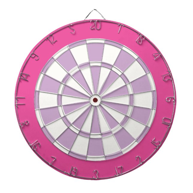 Dart Board: White, Light Purple, And Pink Dartboard (Front)