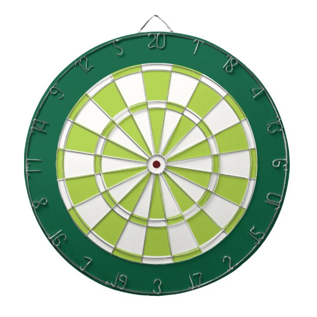 Dart Board: White, Lime, And Green Dartboard (Front)
